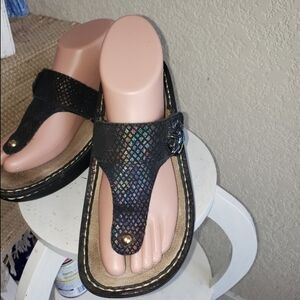 ALEGRIA Black and Multi Iridescent Women's Sandals, 9/39